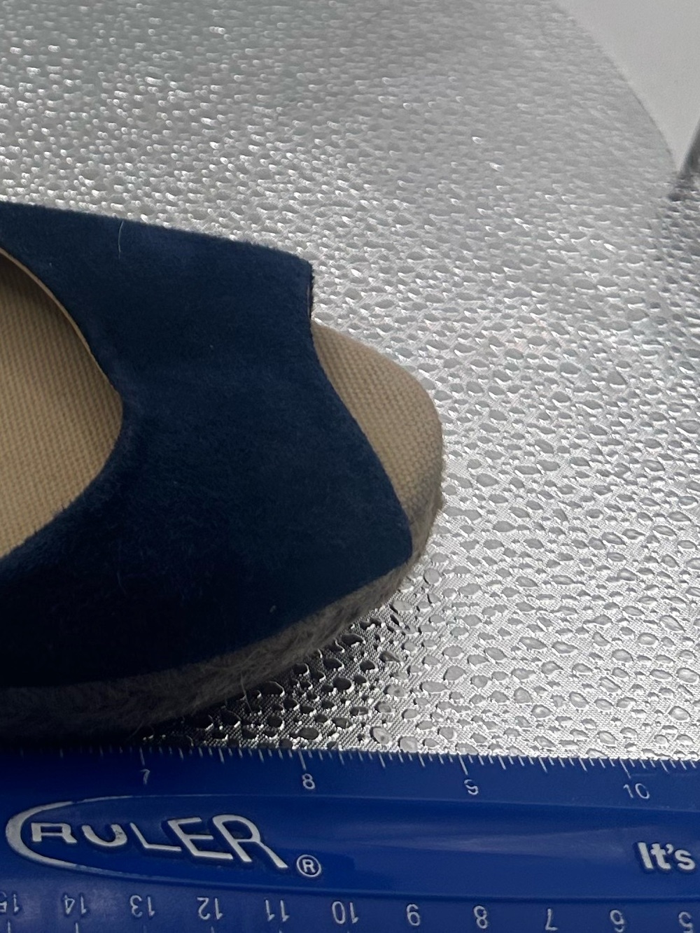 Kanna Peep-toe Wedge Espadrilles Women's Size 8.5 Blue Suede - Picture 13 of 13